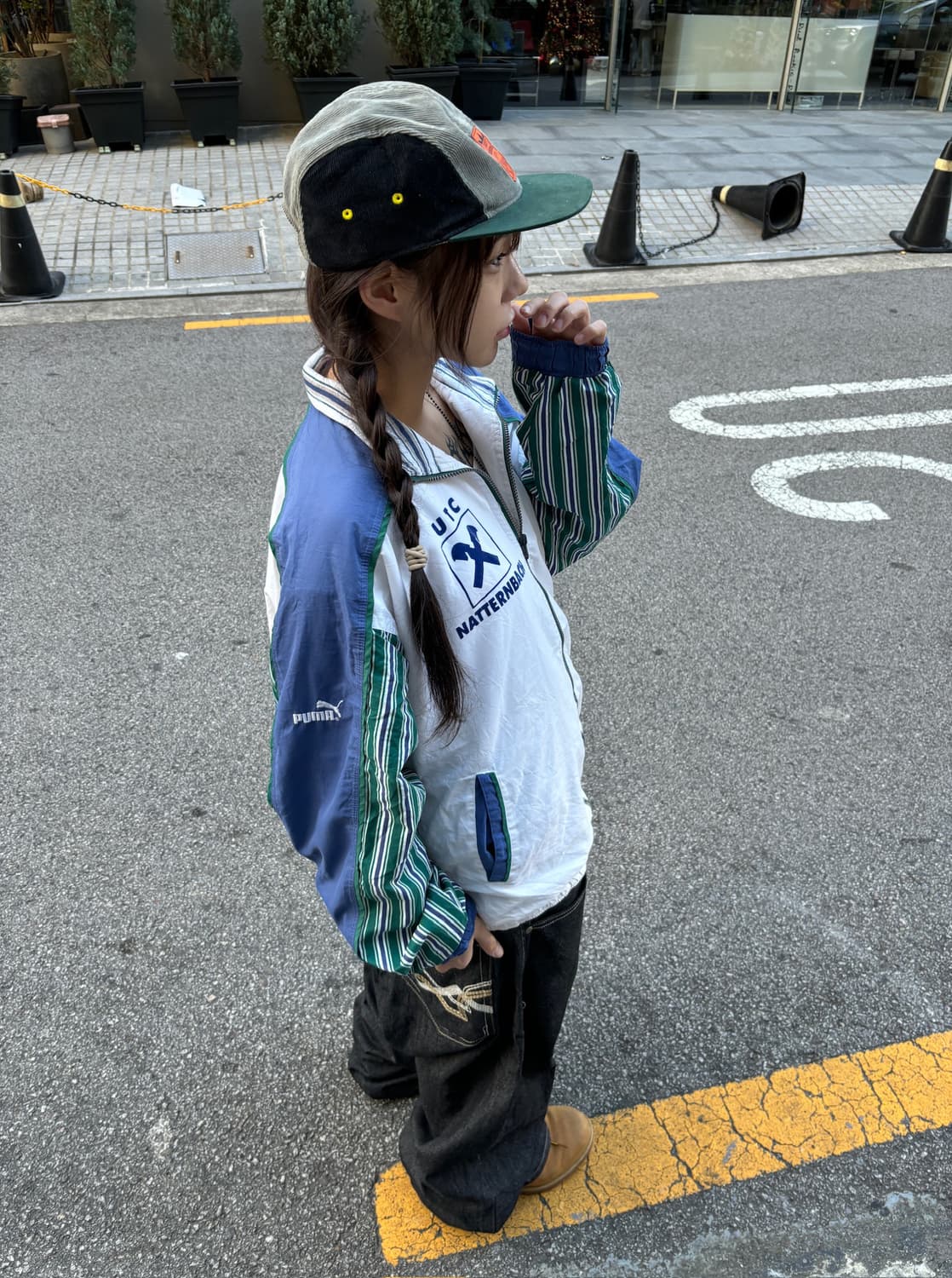 90s PUMA 올드스쿨 스트라이프 블루종 윈드브레이커 상품이미지4