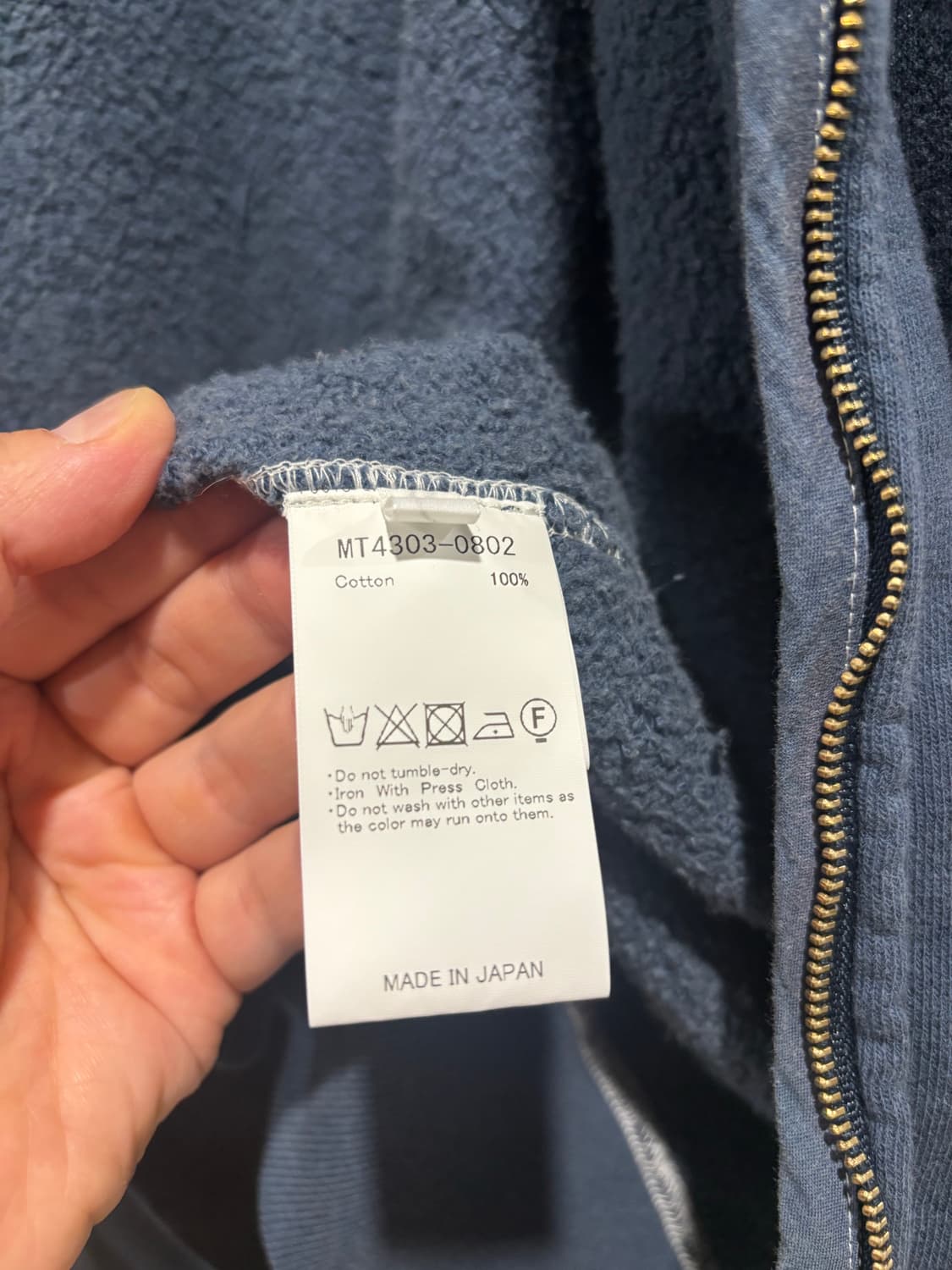 [2] 마티앤선즈 빈티지 스웻 집업 네이비 상품이미지3