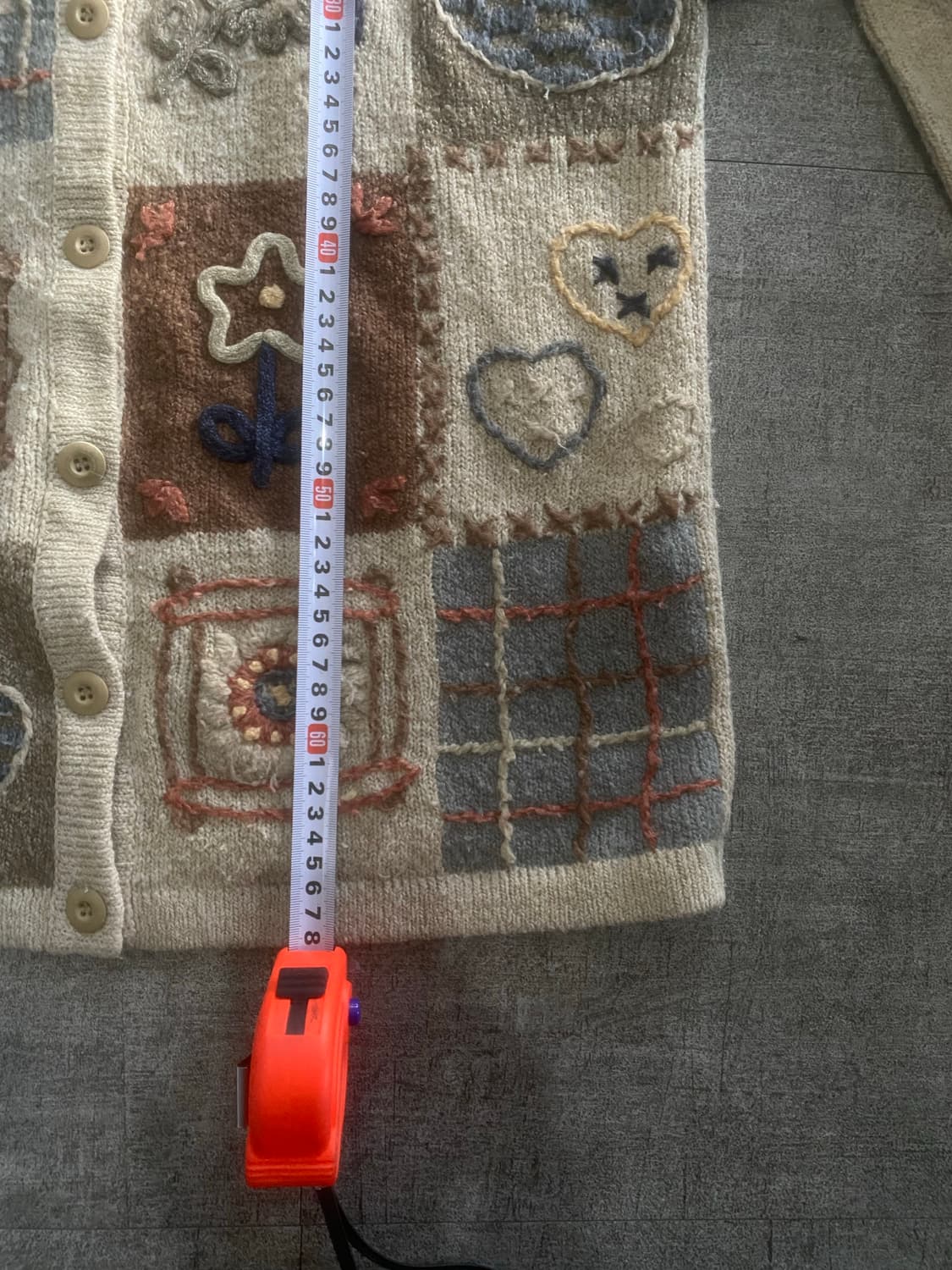 일본빈티지 Cptokyo 하구미모리걸 할메카지너드남 패턴 니트가디건 상품이미지3