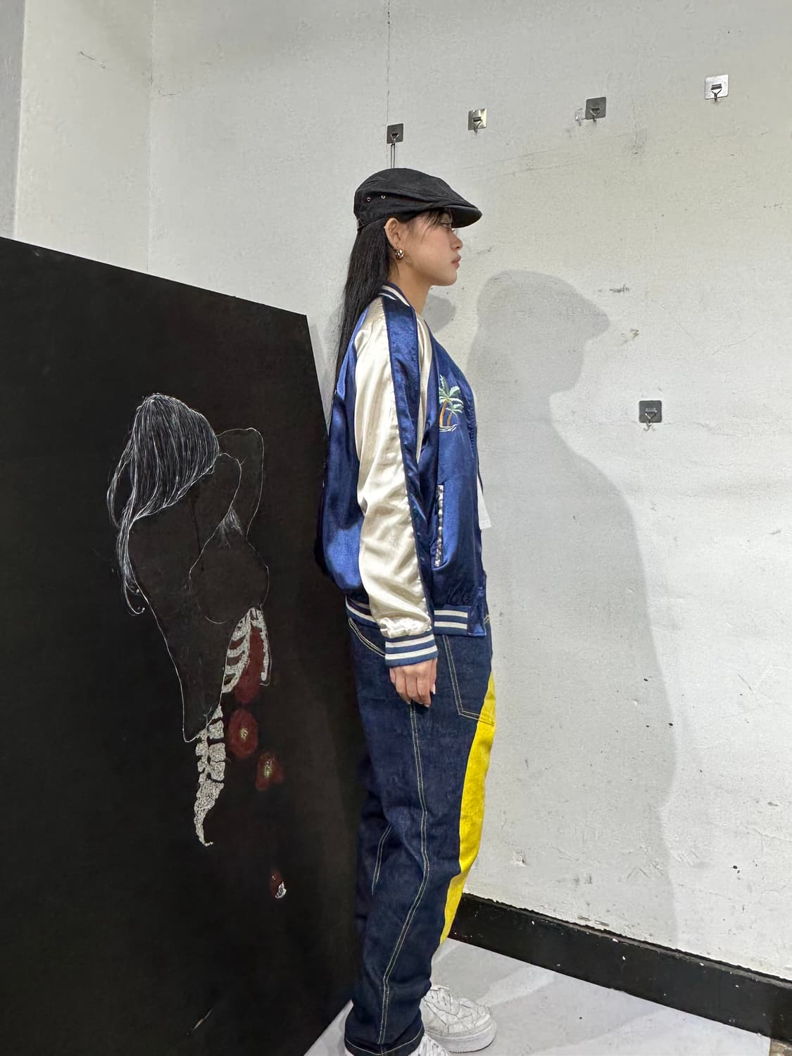 Jpn 일본빈티지 재패니즈 오리엔탈 야자수 네이비 스카잔 자켓 상품이미지3