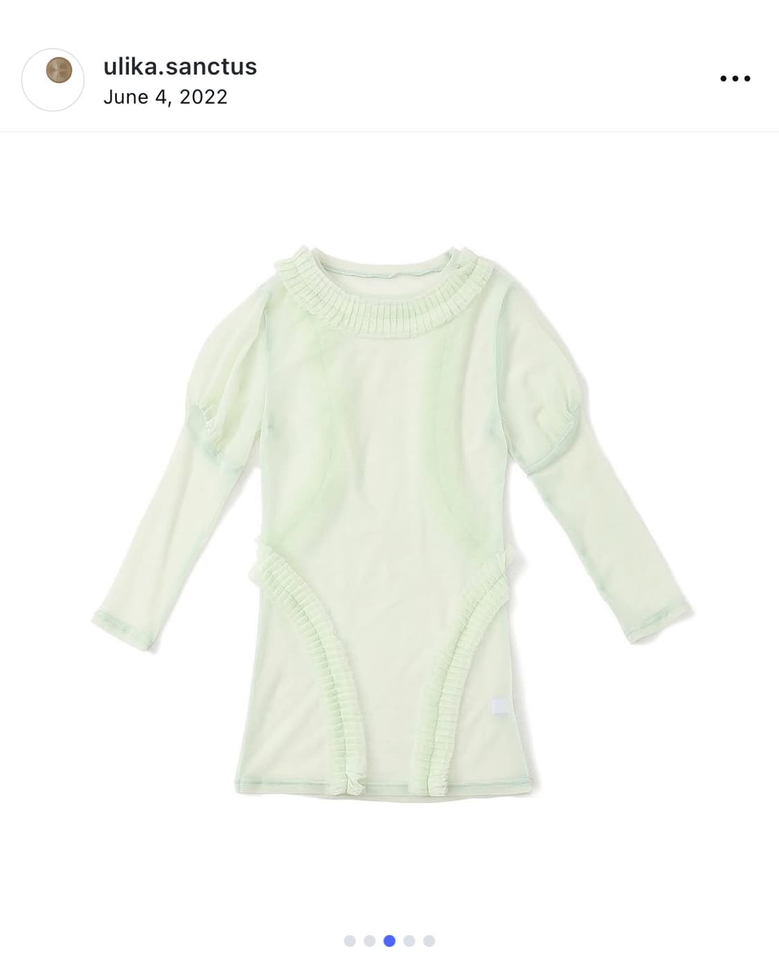 울리카 ulika sanctus 플리츠 탑 lime (S) 품절상품 상품이미지3