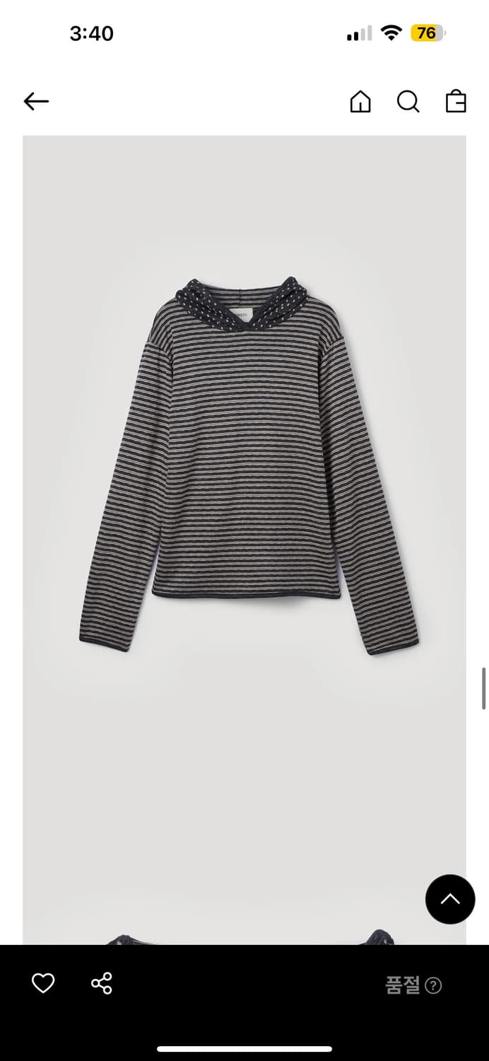 페스토 도트 스트라이프 후디 티셔츠 다크문 상품이미지1