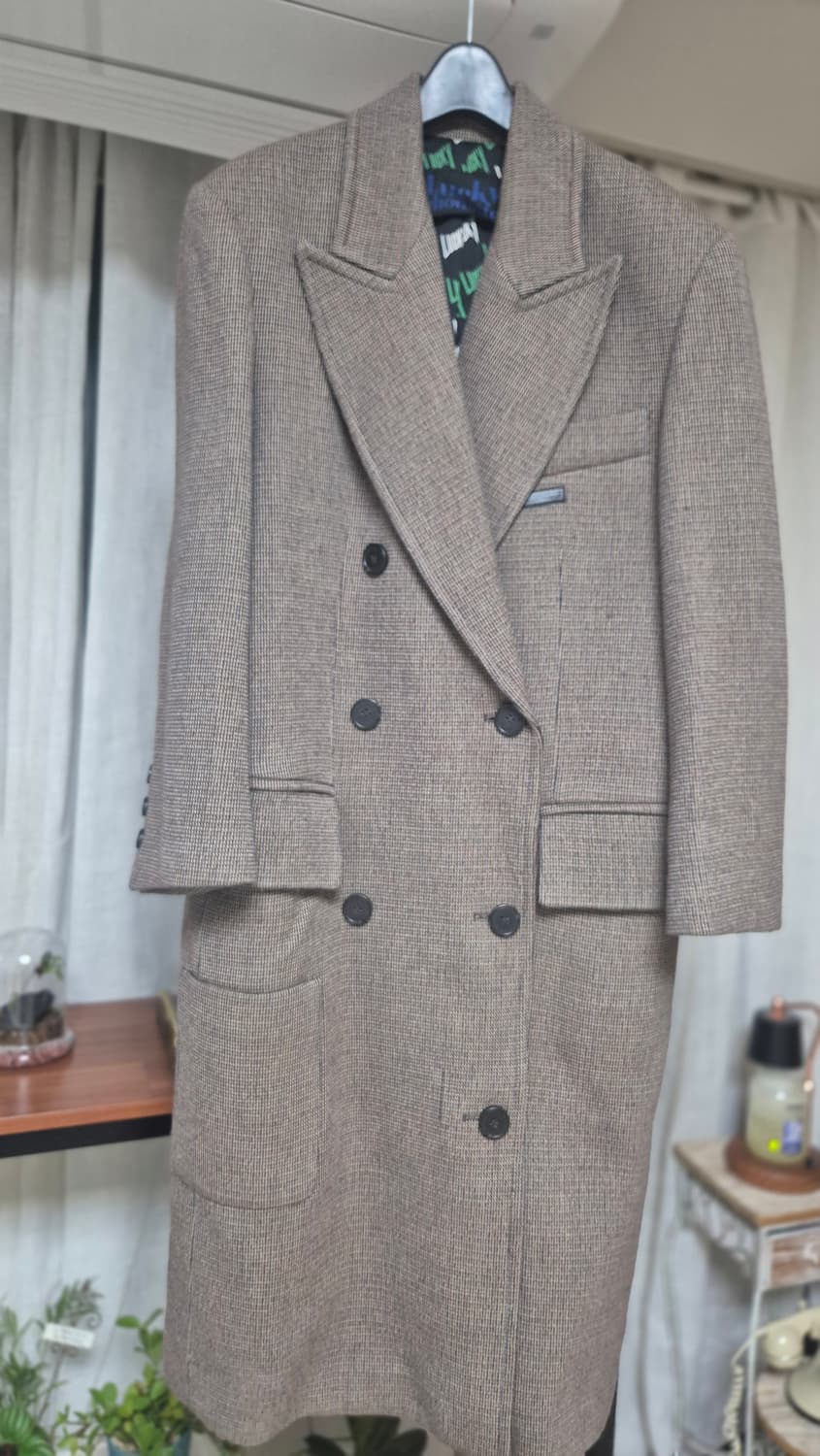 겨울 잔체크 롱코트 상품이미지1