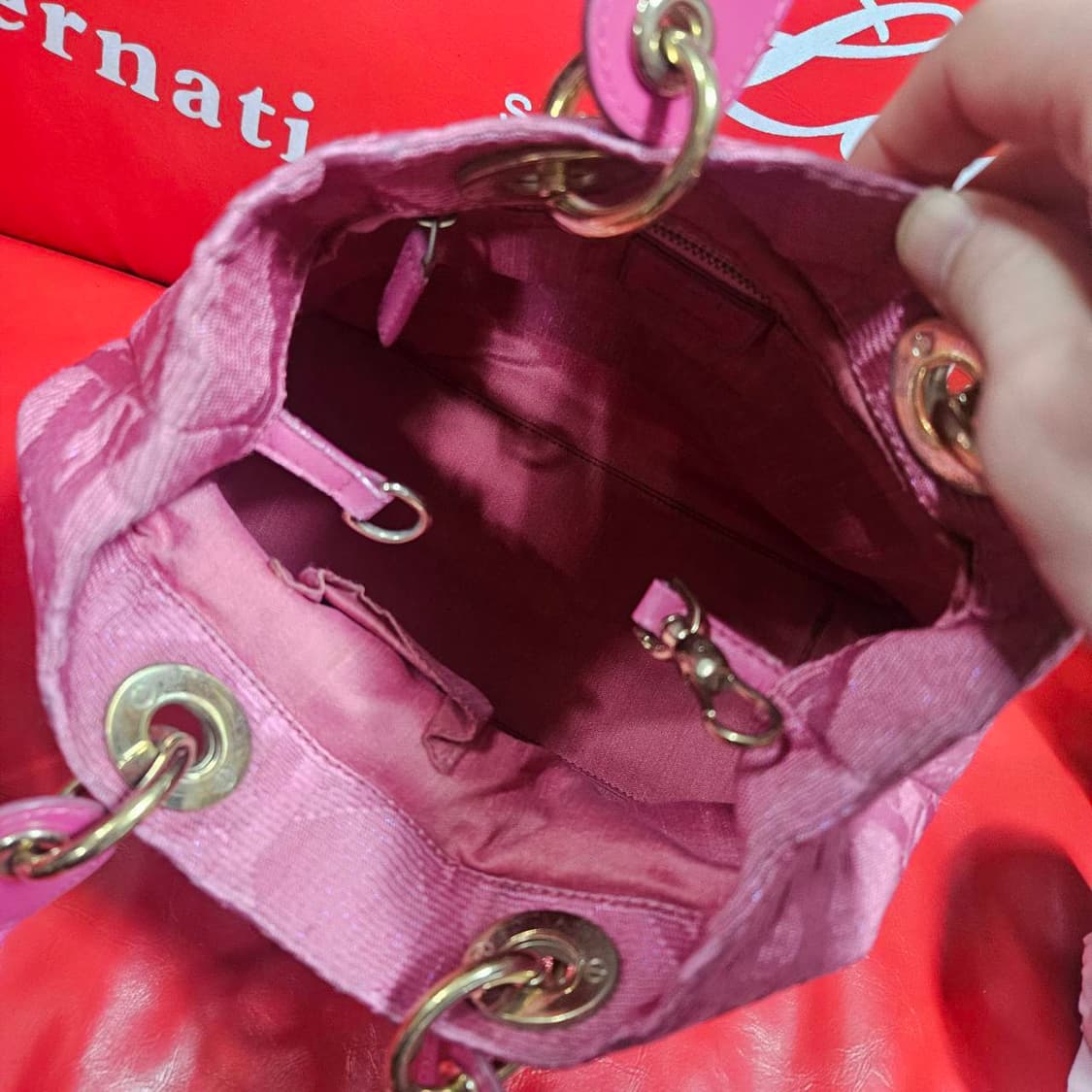 Christian Dior 빈티지 핫핑크 레이디 토트백  상품이미지7