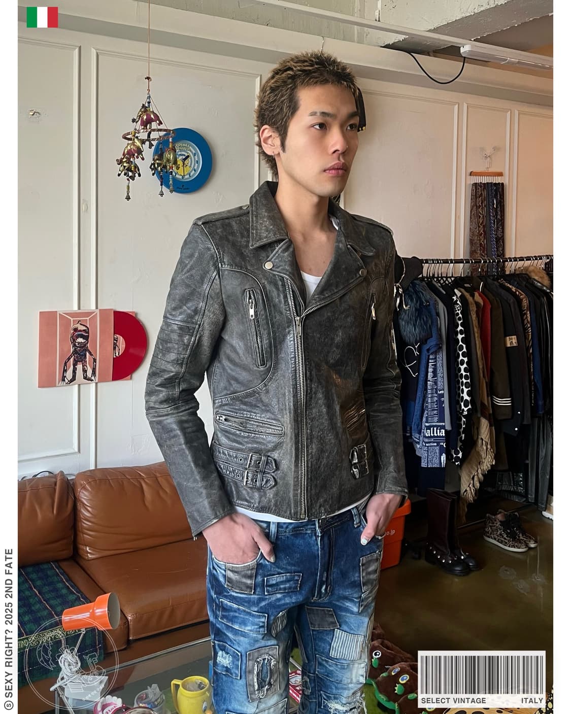 Italian Vintage Real Leather Rider JK 상품이미지1