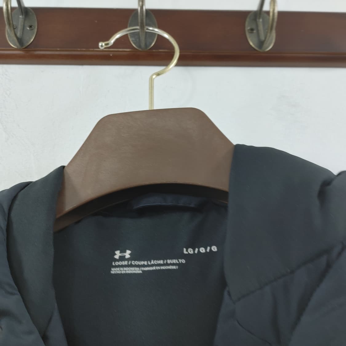 L 언더아머 남성 블랙 풀집업 롱패딩 덕다운 점퍼 상품이미지3