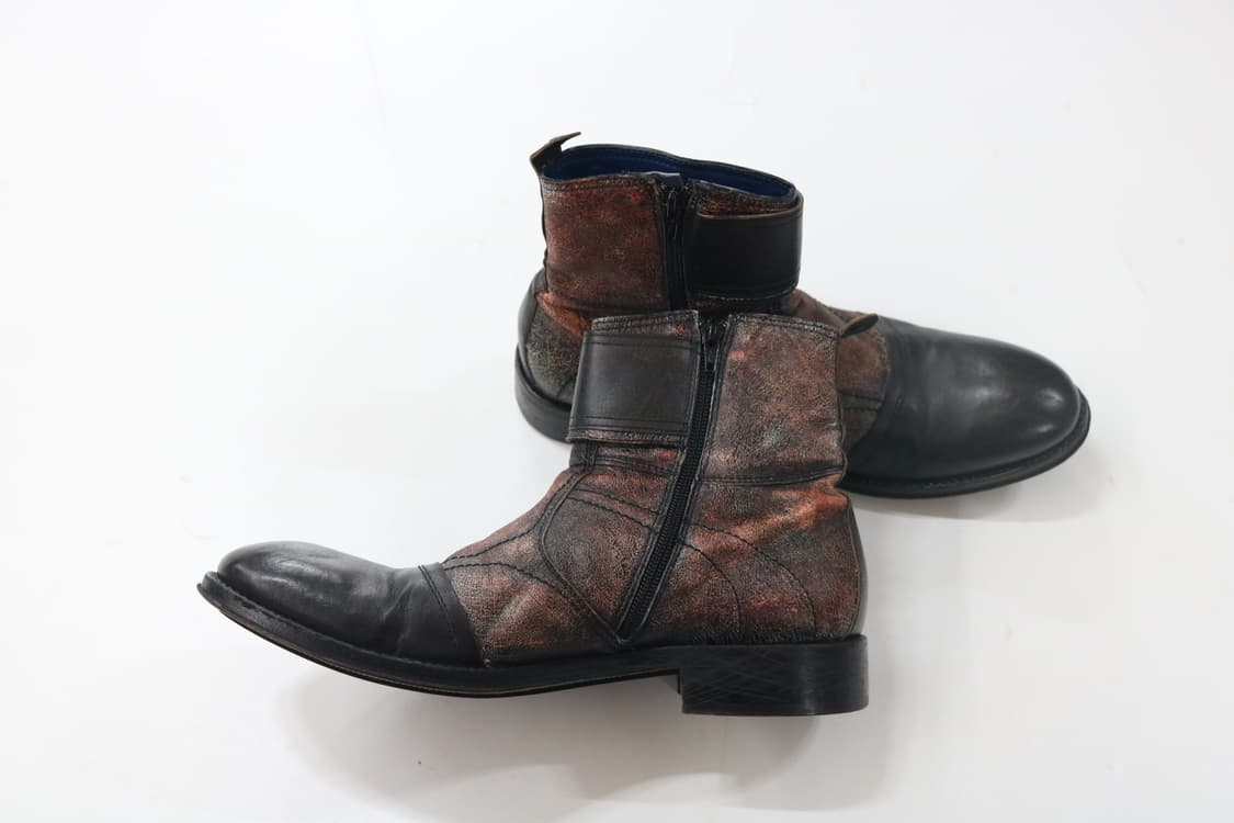 BLU 빈티지 레더 패치워크 버클 사이드 지퍼 부츠 (40) 상품이미지6