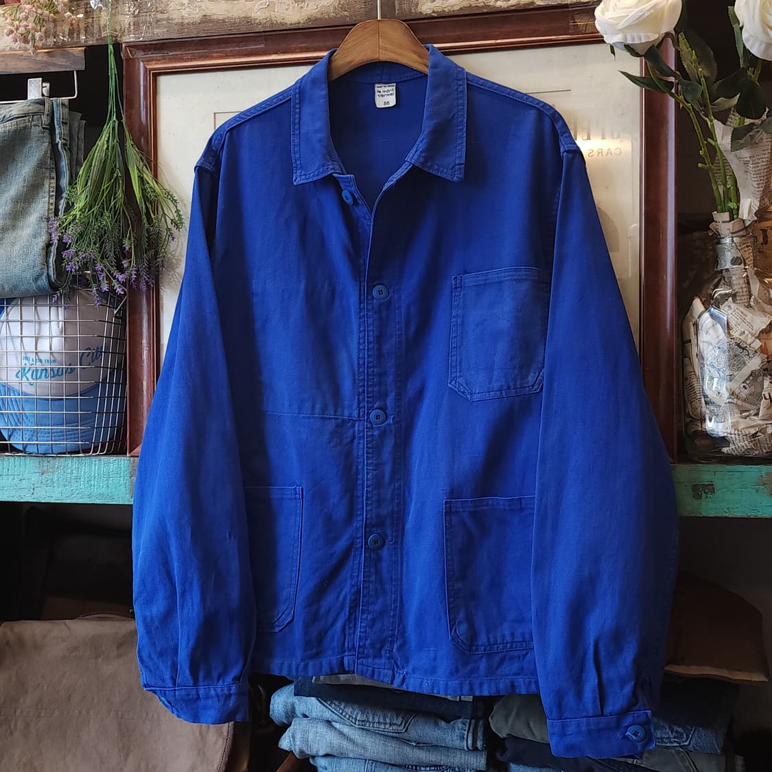 60s 프렌치 워크자켓 프렌치자켓 블루 워크자켓 56 상품이미지2