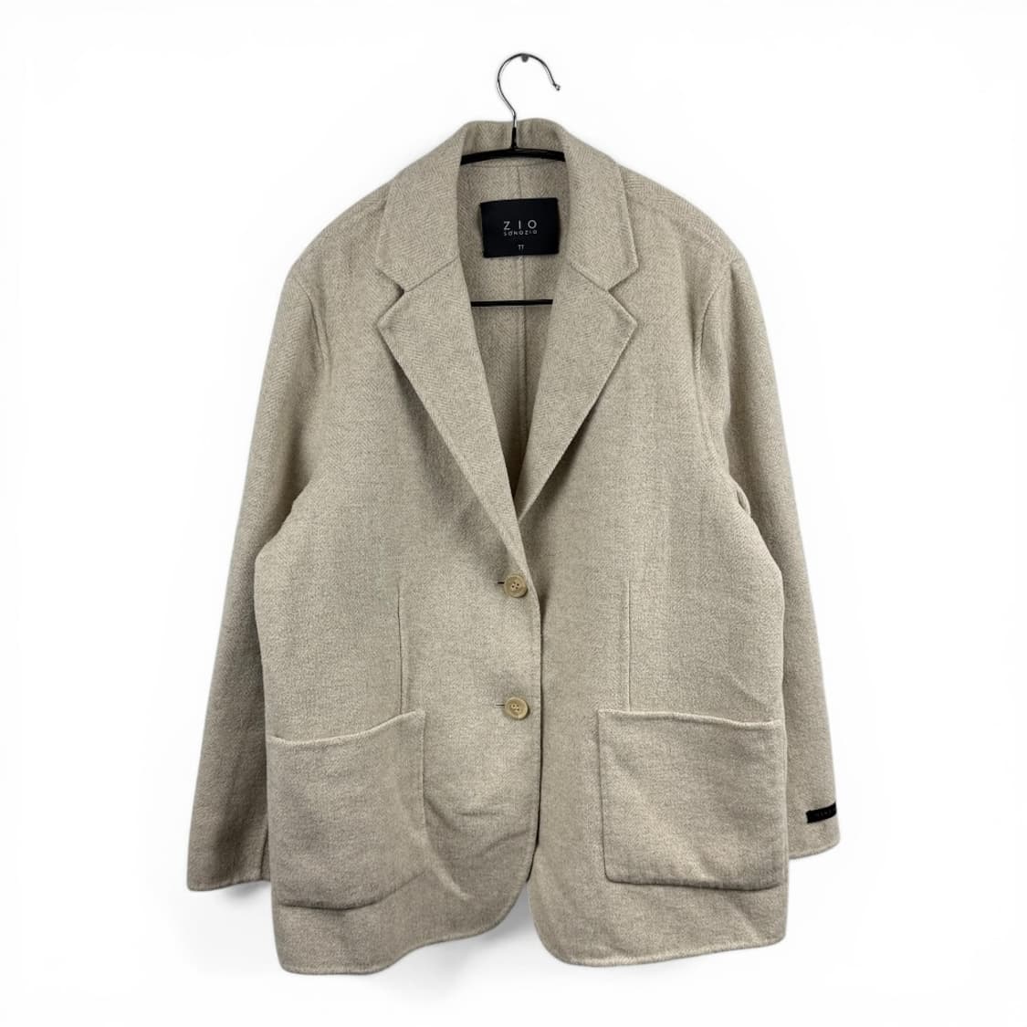 (77) 지오송지오 핸드메이드 울 헤링본 코트 자켓 상품이미지1