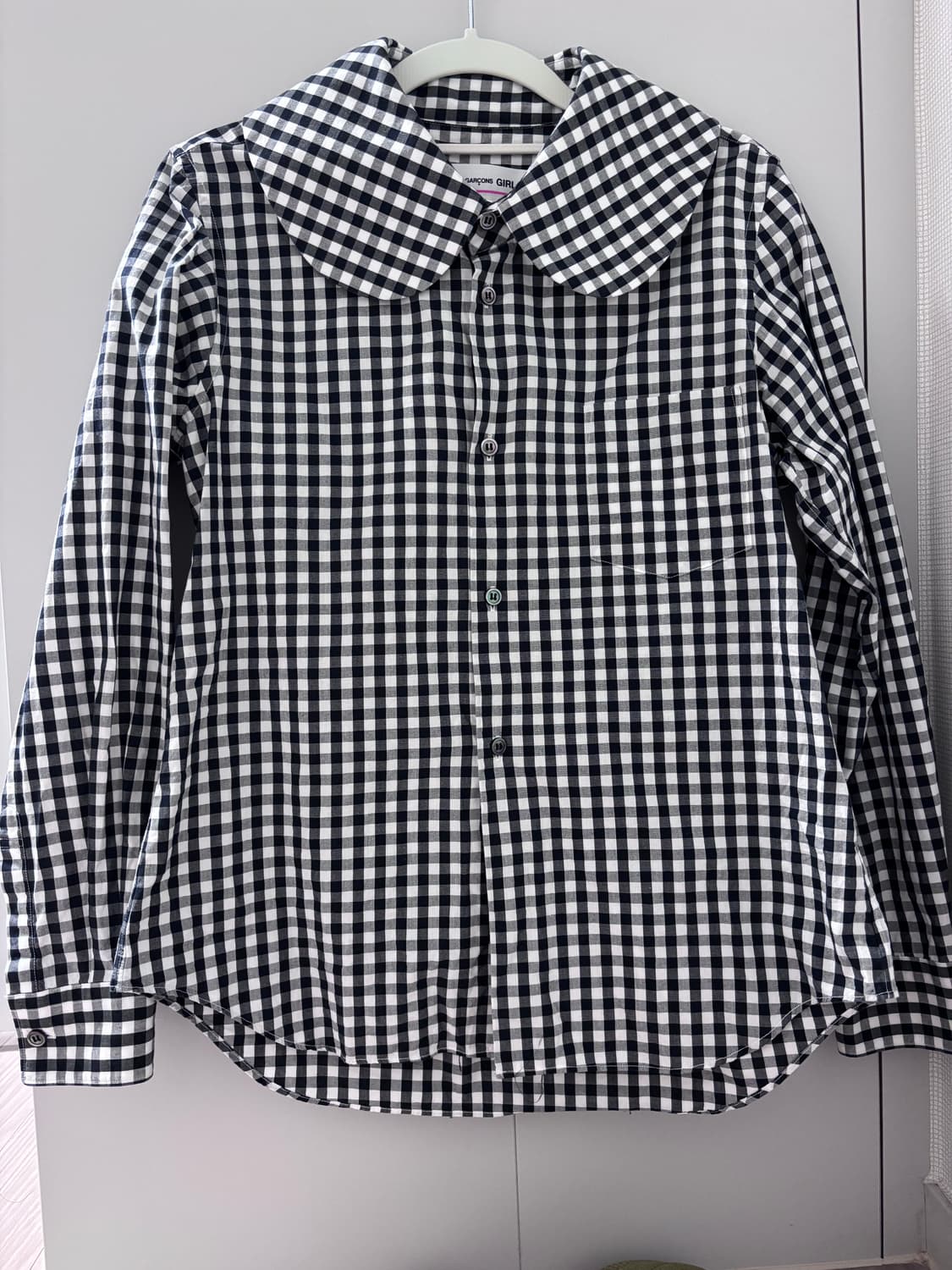 꼼데가르송걸 깅엄체크 블라우스 셔츠  상품이미지1