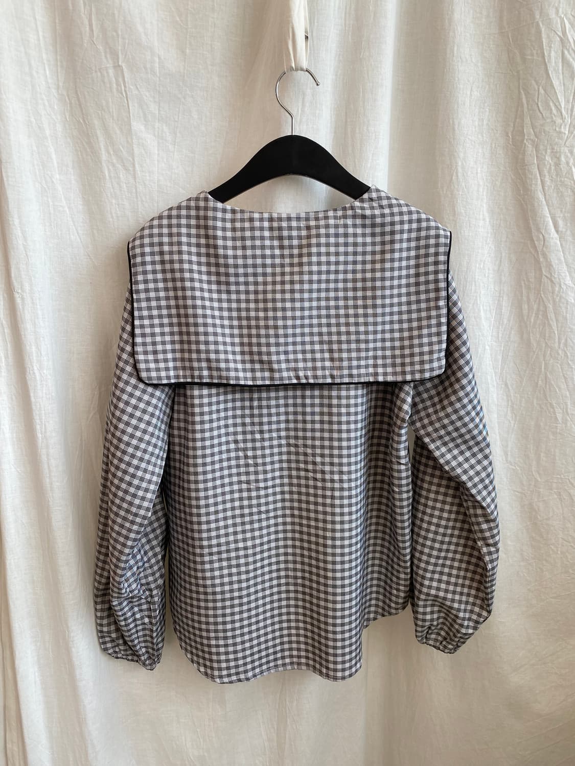 THEVON 체크 스퀘어카라 블라우스(M-L) 상품이미지2