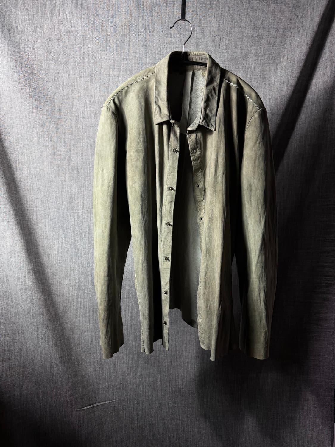 아이작셀럼 송아지가죽 레더셔츠 상품이미지3