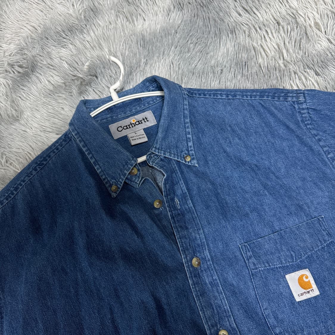 칼하트 데님 반팔셔츠 L사이즈 상품이미지2