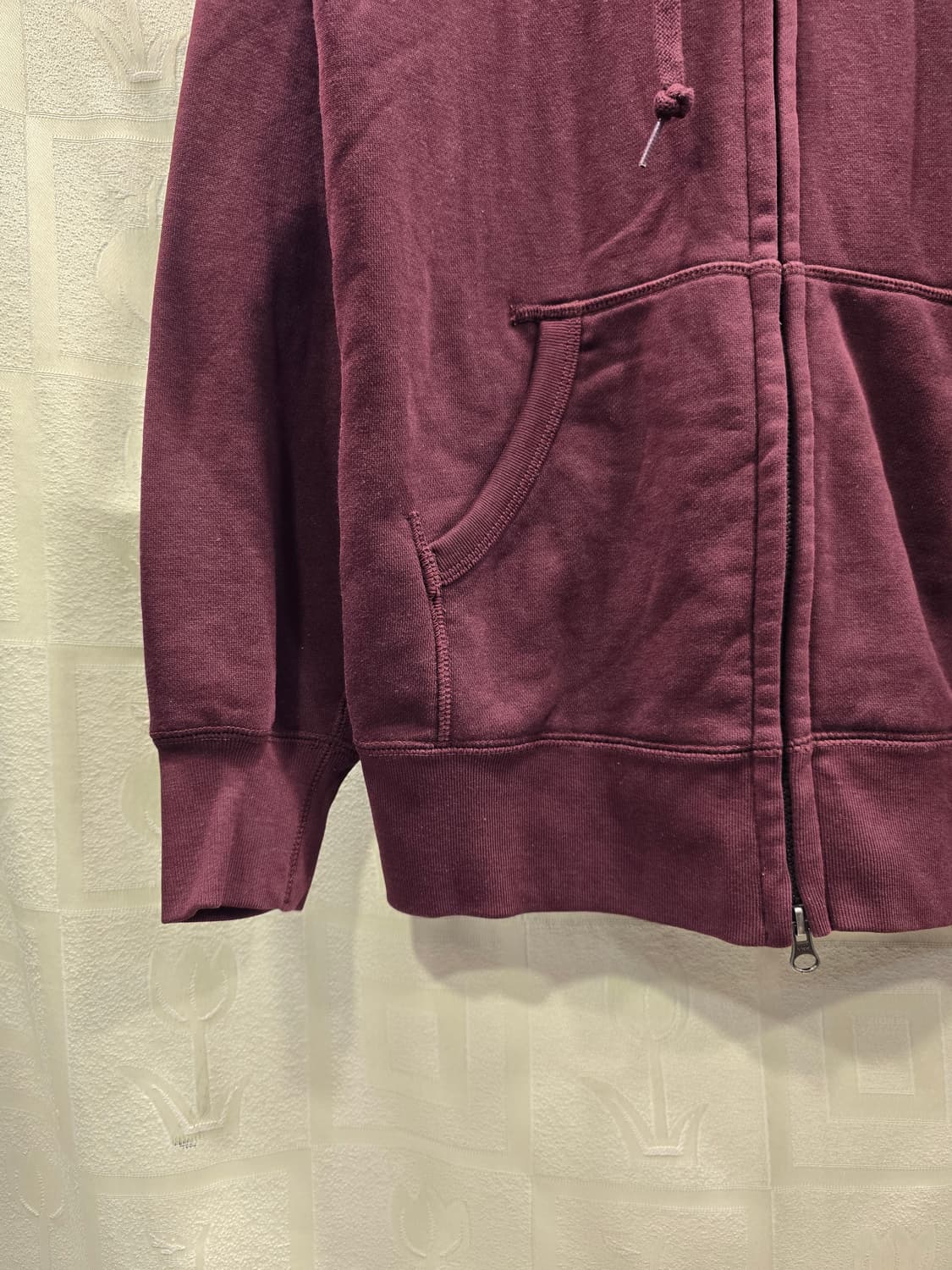 유니클로 버건디 후드 집업 M(95) 상품이미지4