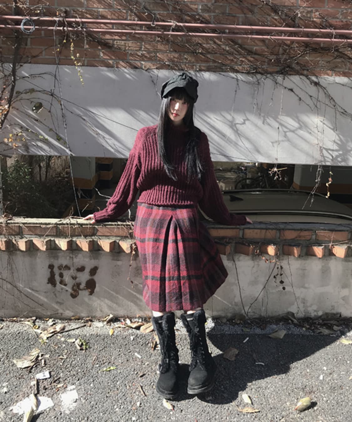 Cathrine Red Check Skirt 상품이미지1