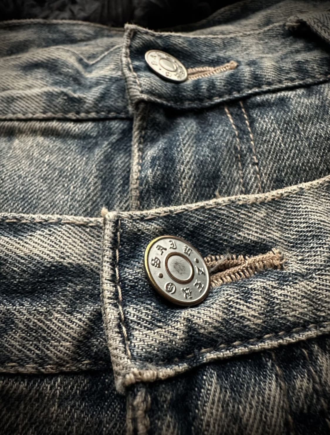 double waist Distressed denim 상품이미지4