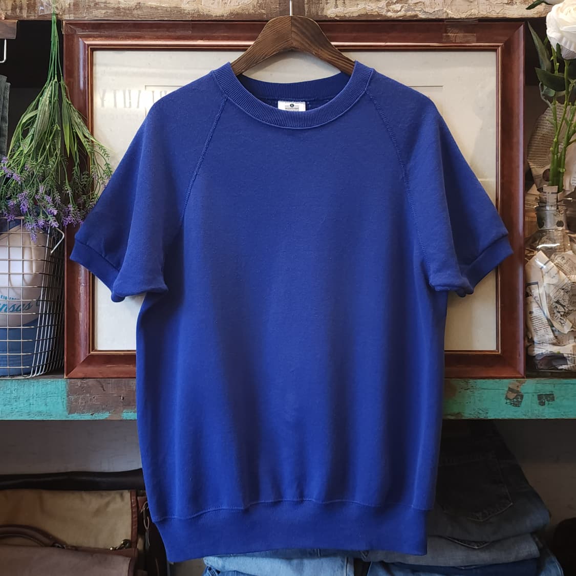 90s Lee 빈티지 반팔 스웻셔츠 블루 링거티 플레인 스웻셔츠 L 상품이미지1