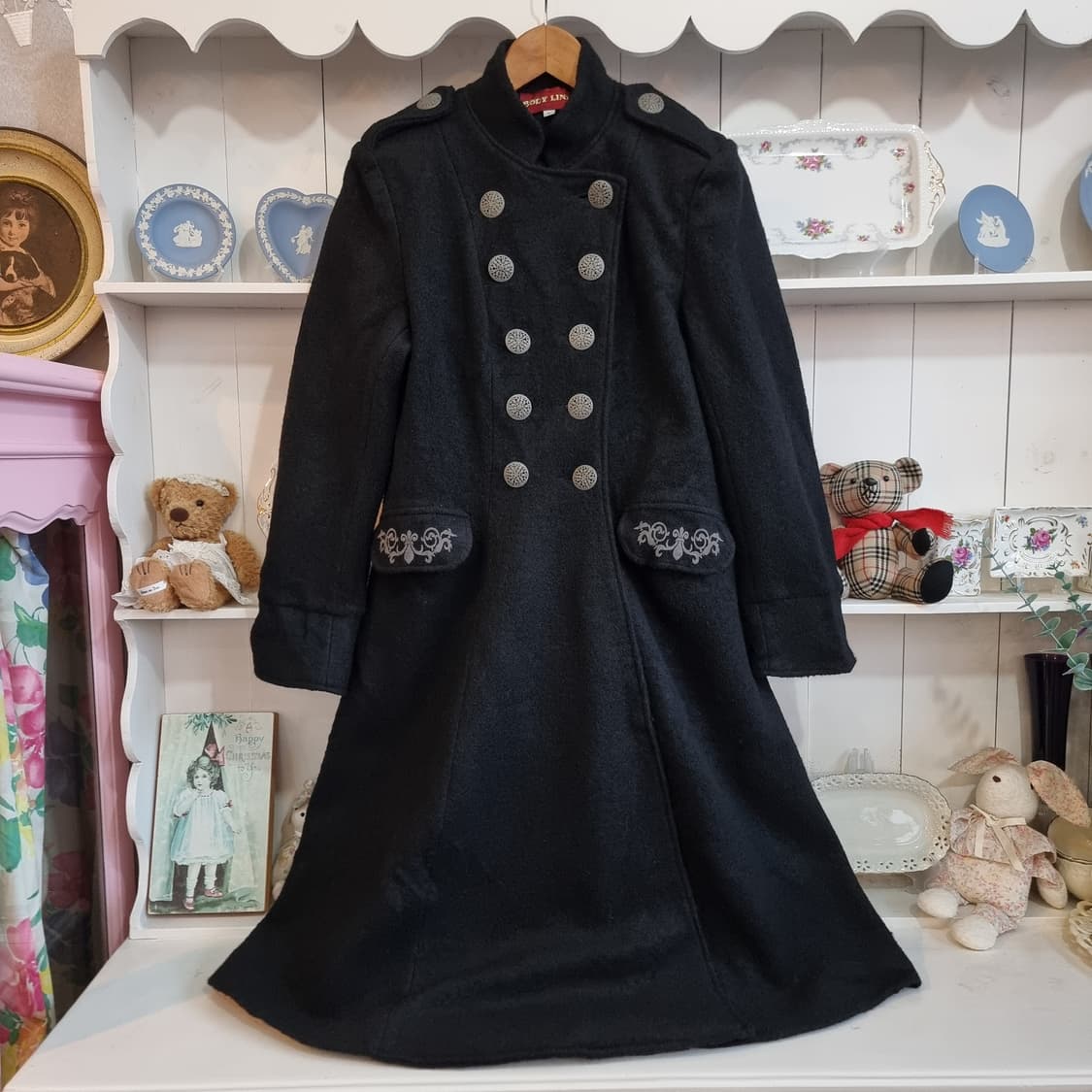 BODY LINE 블랙 롱 코트 상품이미지1