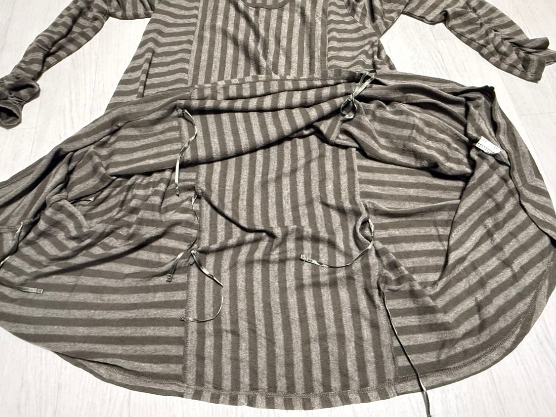 셔링 스트라이프 레이어드 롱 원피스 상품이미지2