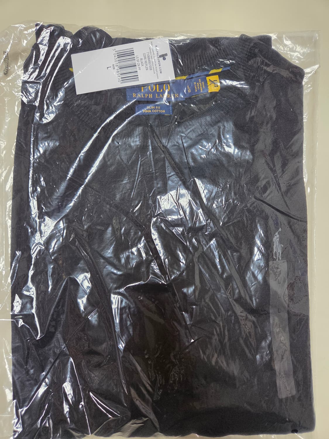 (새상품)폴로 랄프로렌 슬림핏 코튼 스웨터 블랙 L 상품이미지3