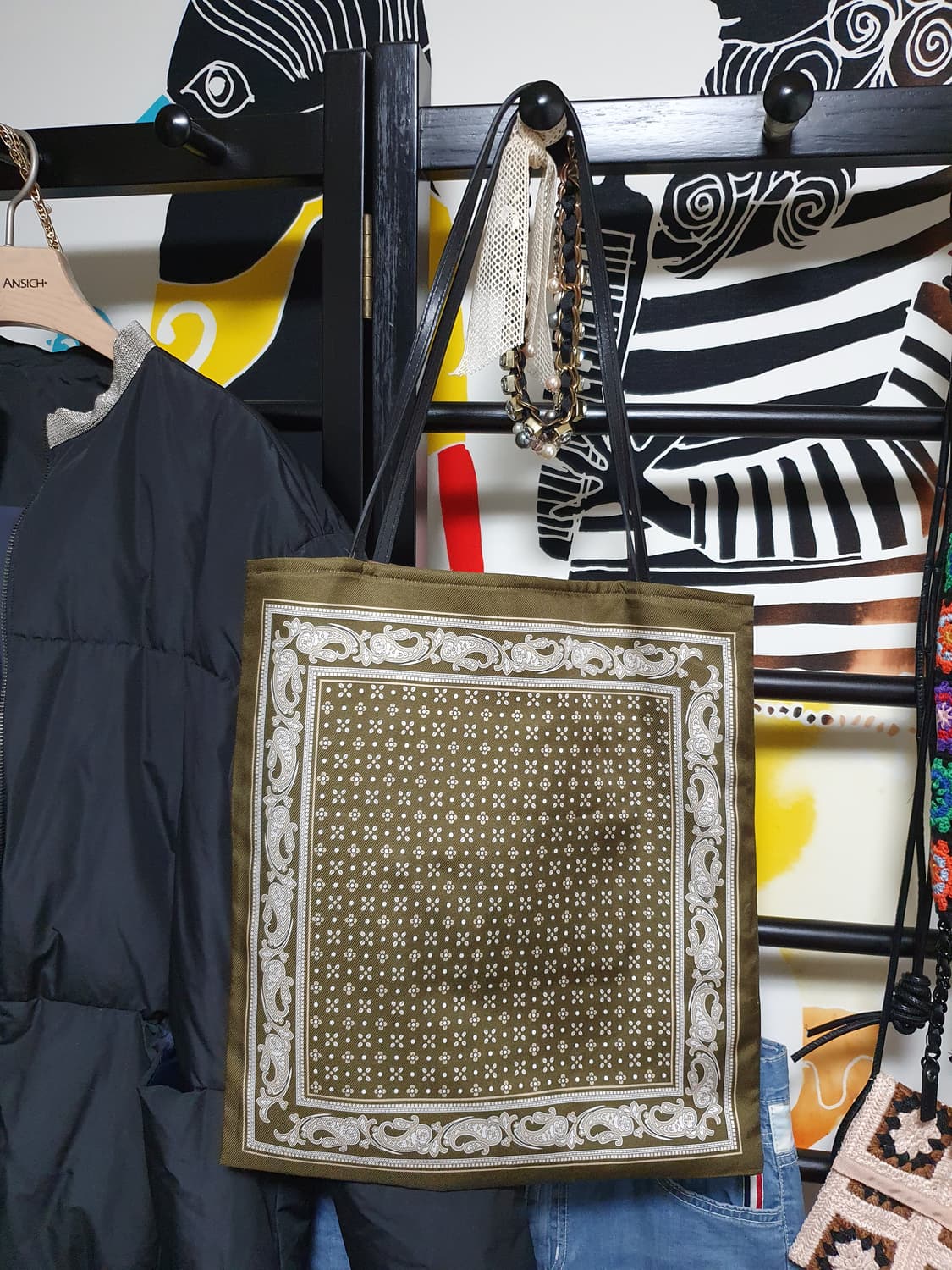 요즘 뜨는 에코백 실크프린트  토트백 상품이미지2