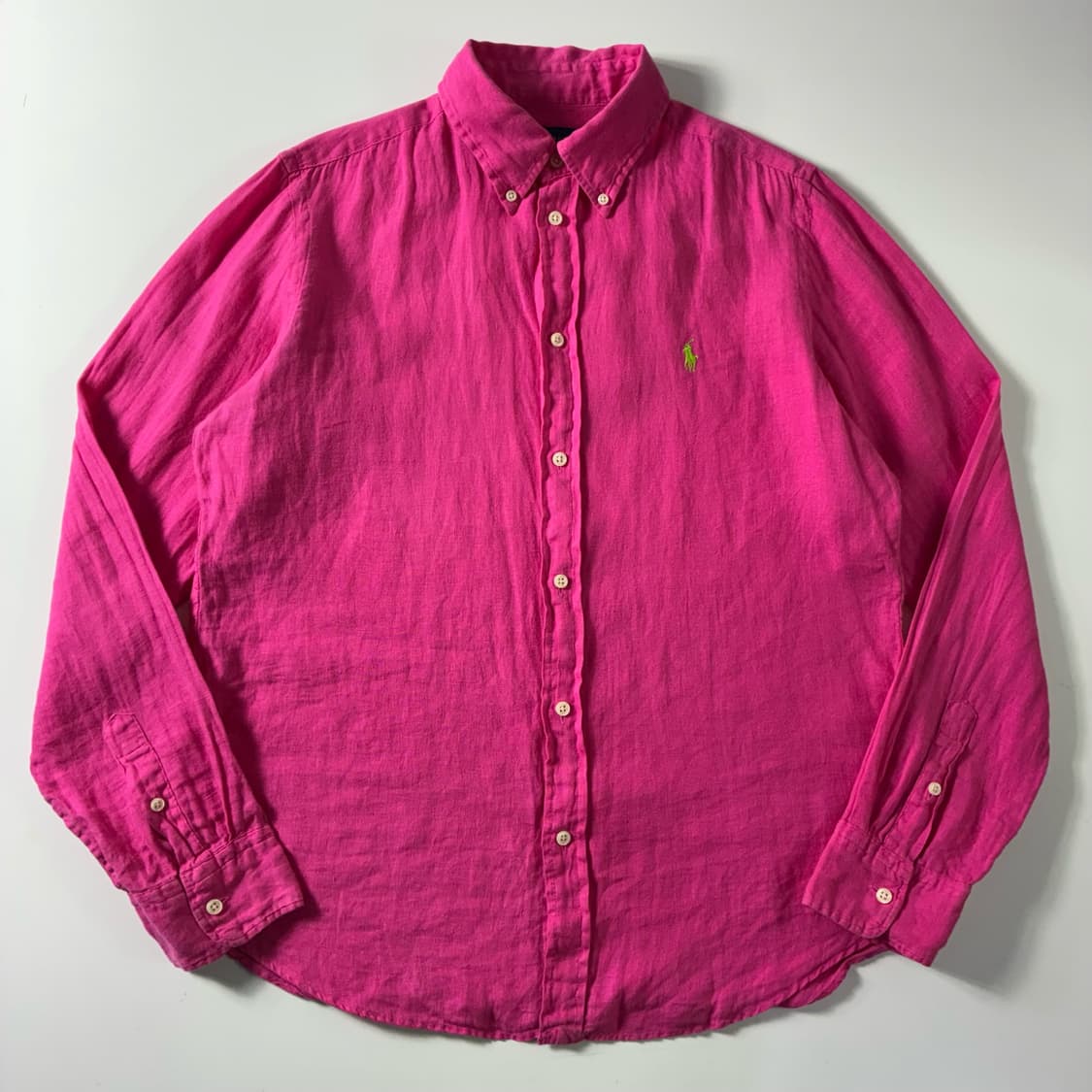 Polo  폴로 랄프로렌 신형 자수 핑크 린넨 셔츠  상품이미지1