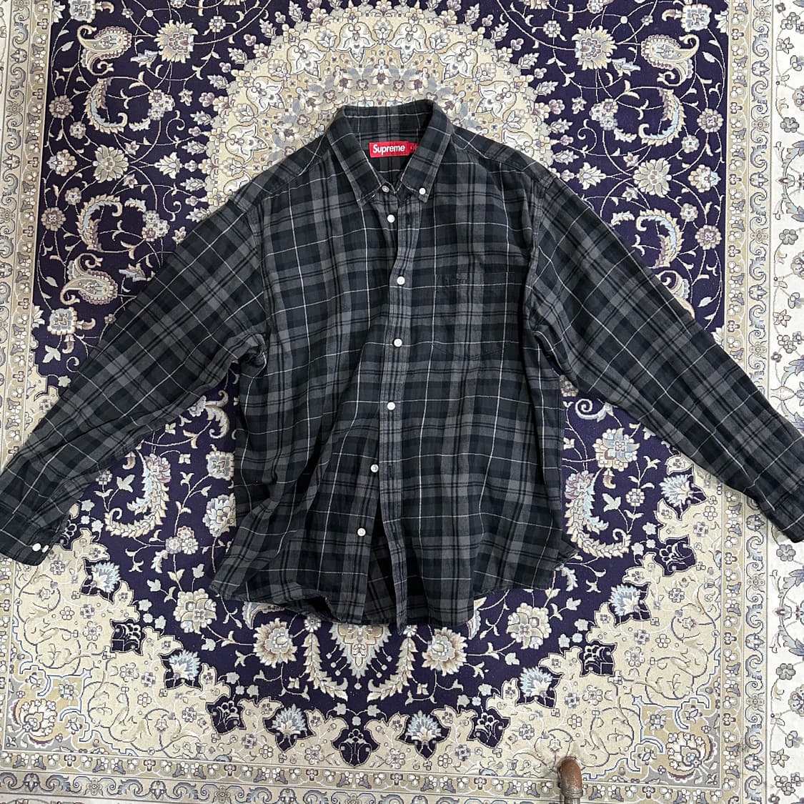 슈프림 플레이드 플란넬 셔츠 블랙 - 24FW 상품이미지1