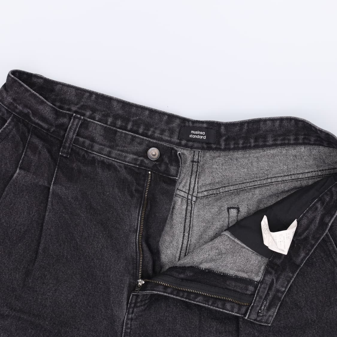 36 무신사 와이드 흑청 데님팬츠 0406H1 상품이미지3