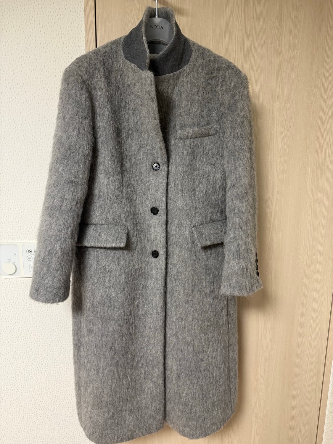 노티아 알파카 싱글 롱 코트 상품이미지2