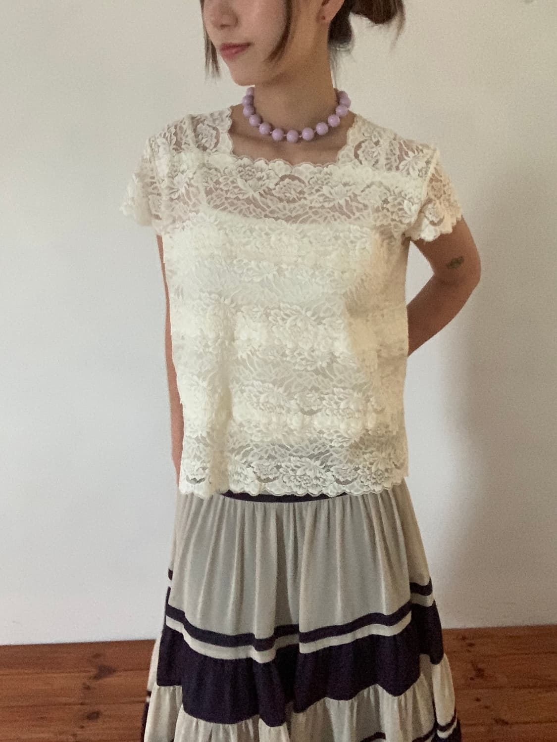 Floral Lace Short Sleeve 상품이미지1