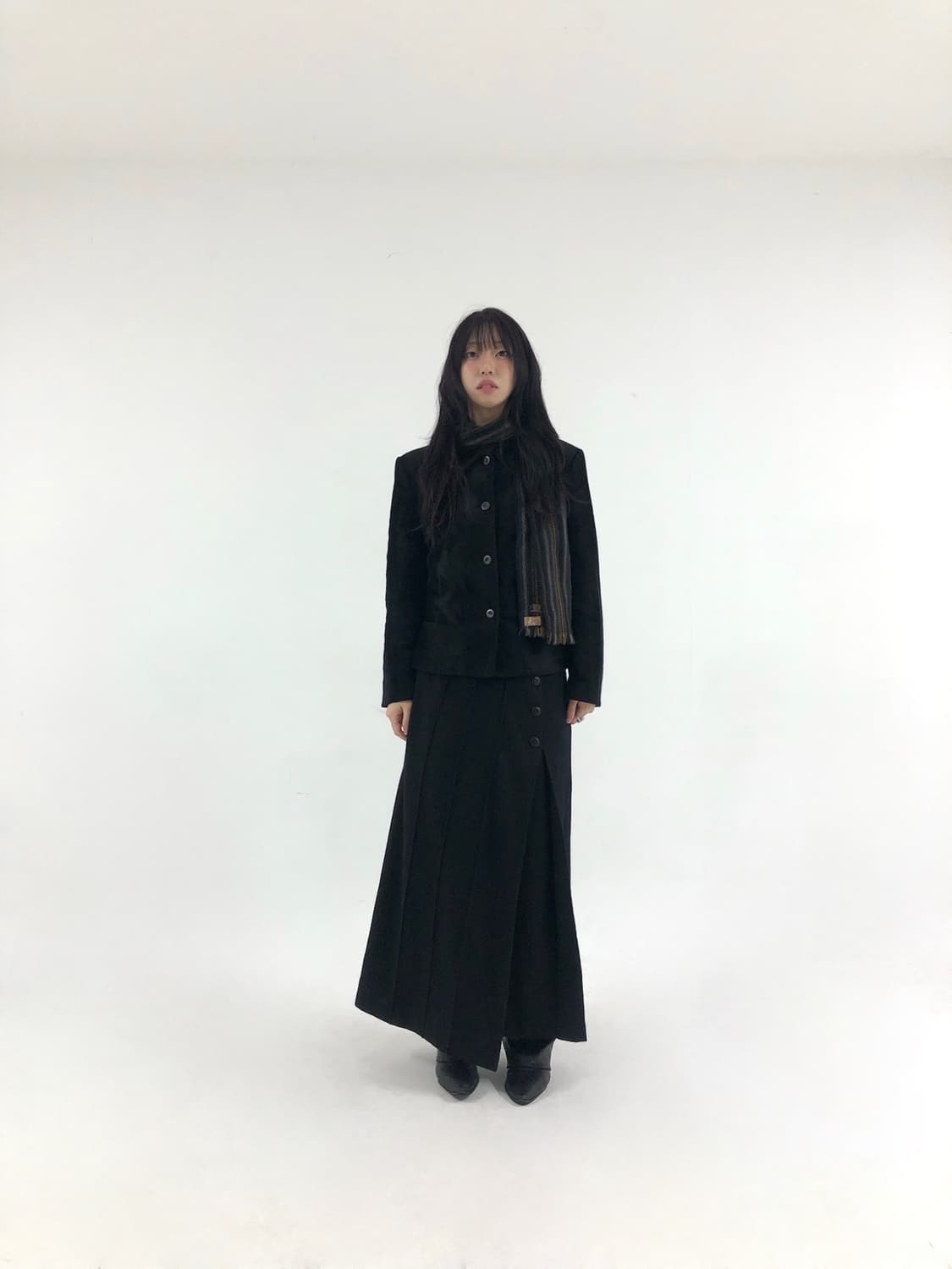 Five-Button Long Wrap Skirt  상품이미지4