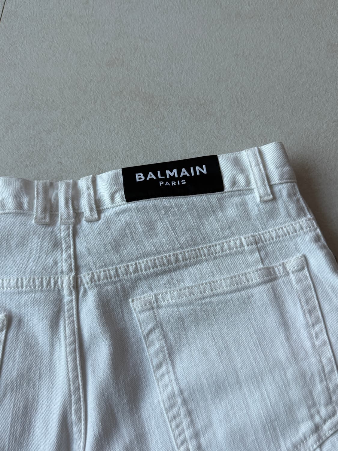 발망 데님 슬림핏 바이커팬츠 화이트 30 상품이미지3