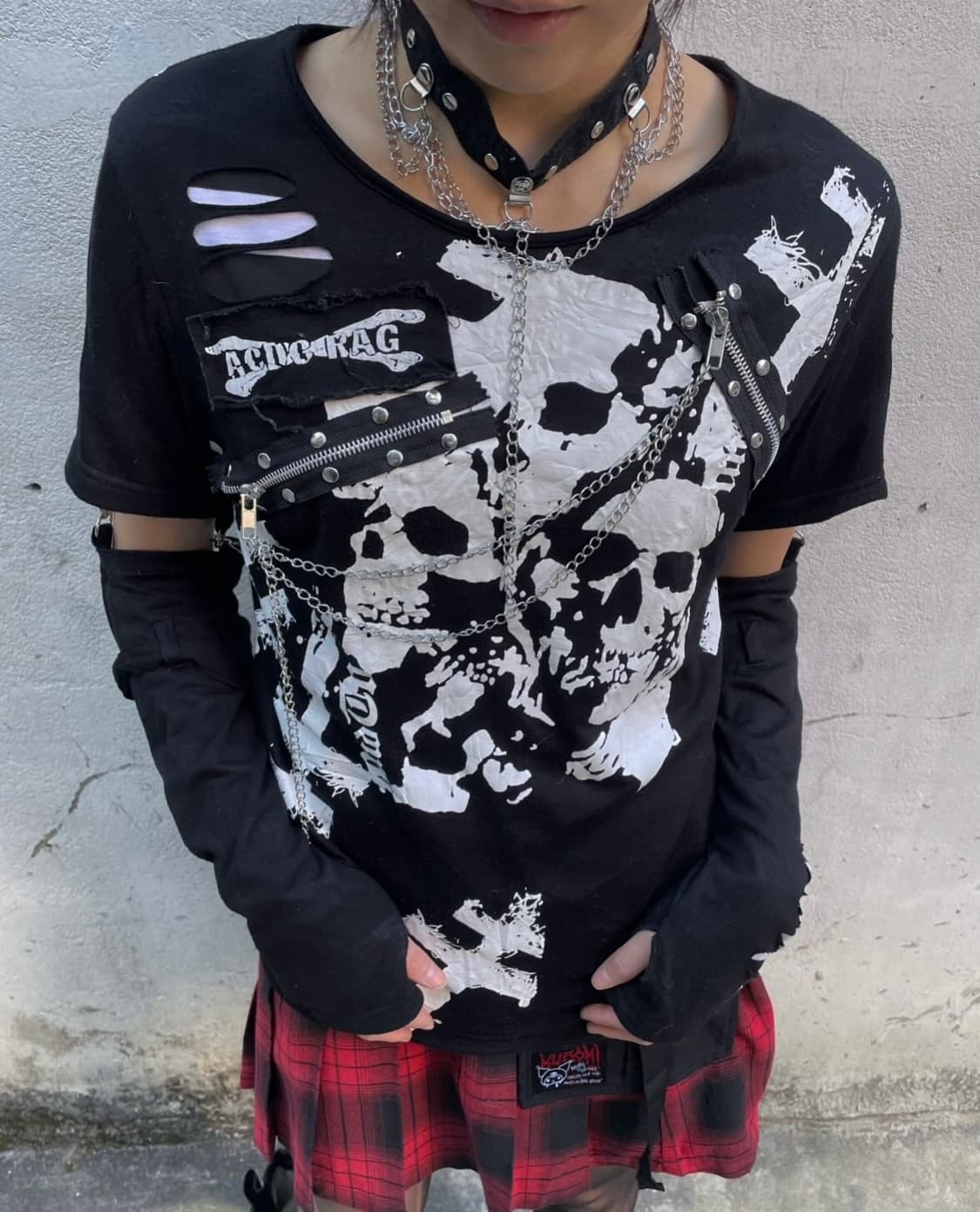 [Ketohouse] acdcrag choker punk top 상품이미지5