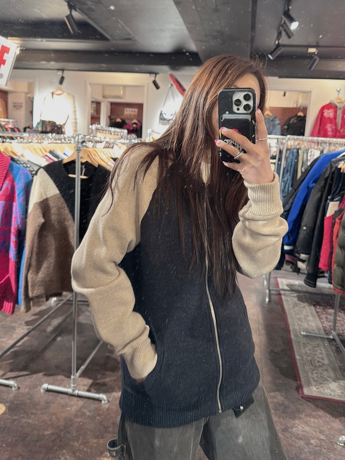 J. CREW 제이크루 배색 울 집업 빈티지 니트 상품이미지6