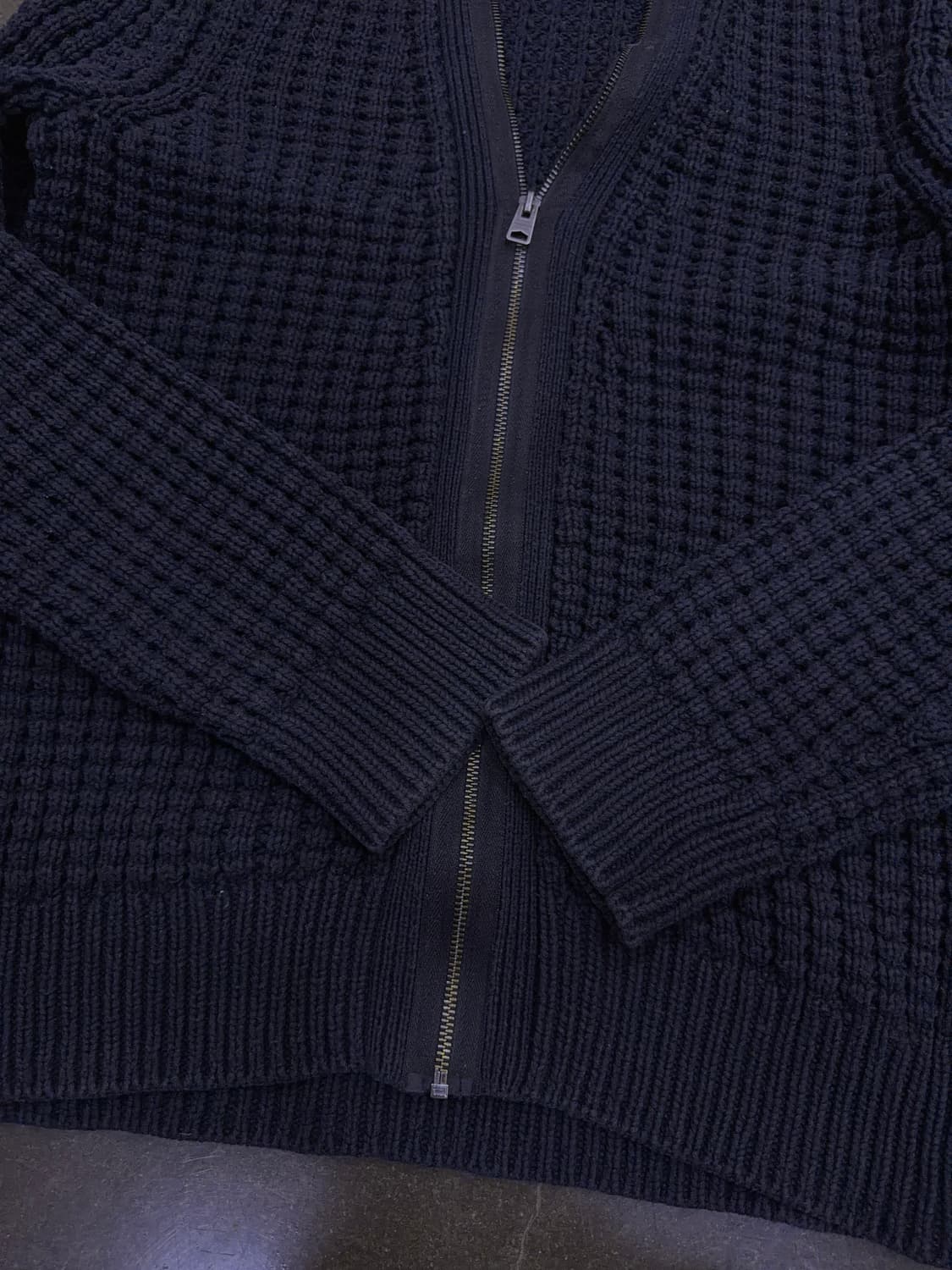 올세인츠 케이블 집업 니트 스웨터 집업 가디건 블랙 M 상품이미지6