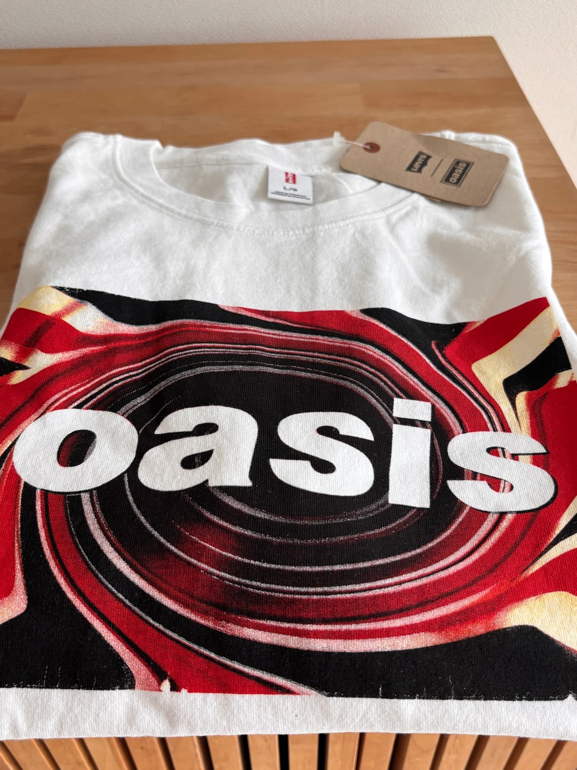 오아시스 오피셜 그래픽 티셔츠 (화이트 / 새제품) L 유니온잭 상품이미지10