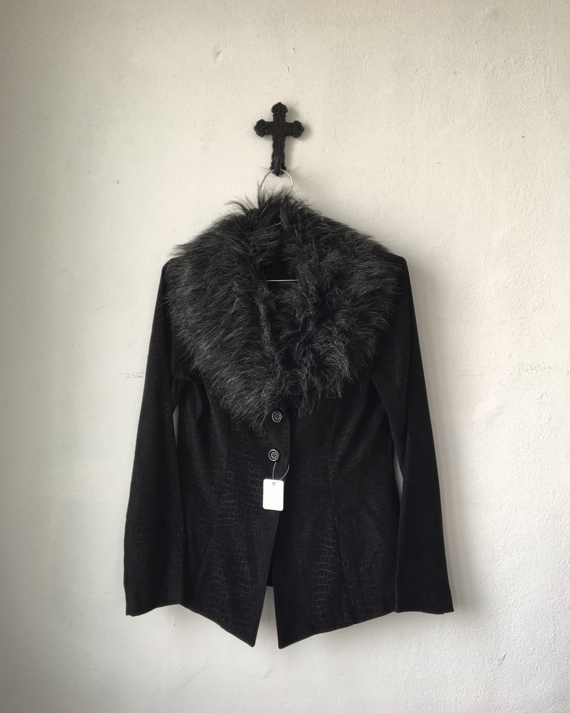 Fur trimming python mood jaacket 상품이미지2