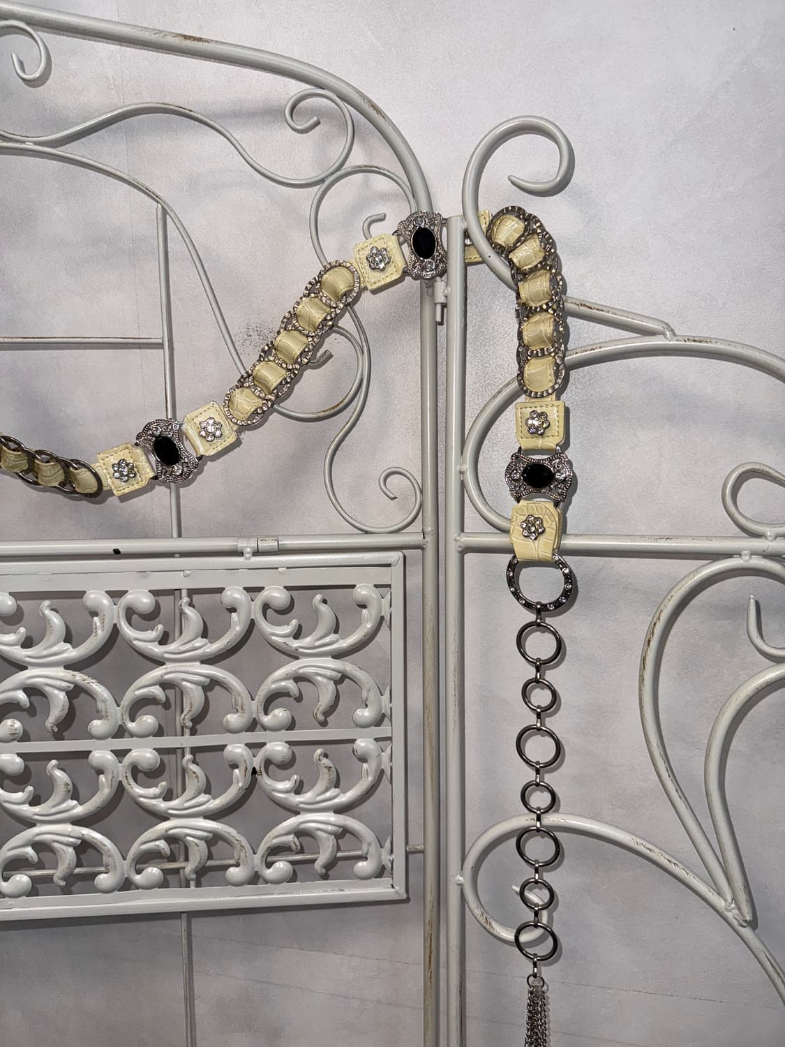 Ivory oriental flower cubic chain belt 상품이미지3