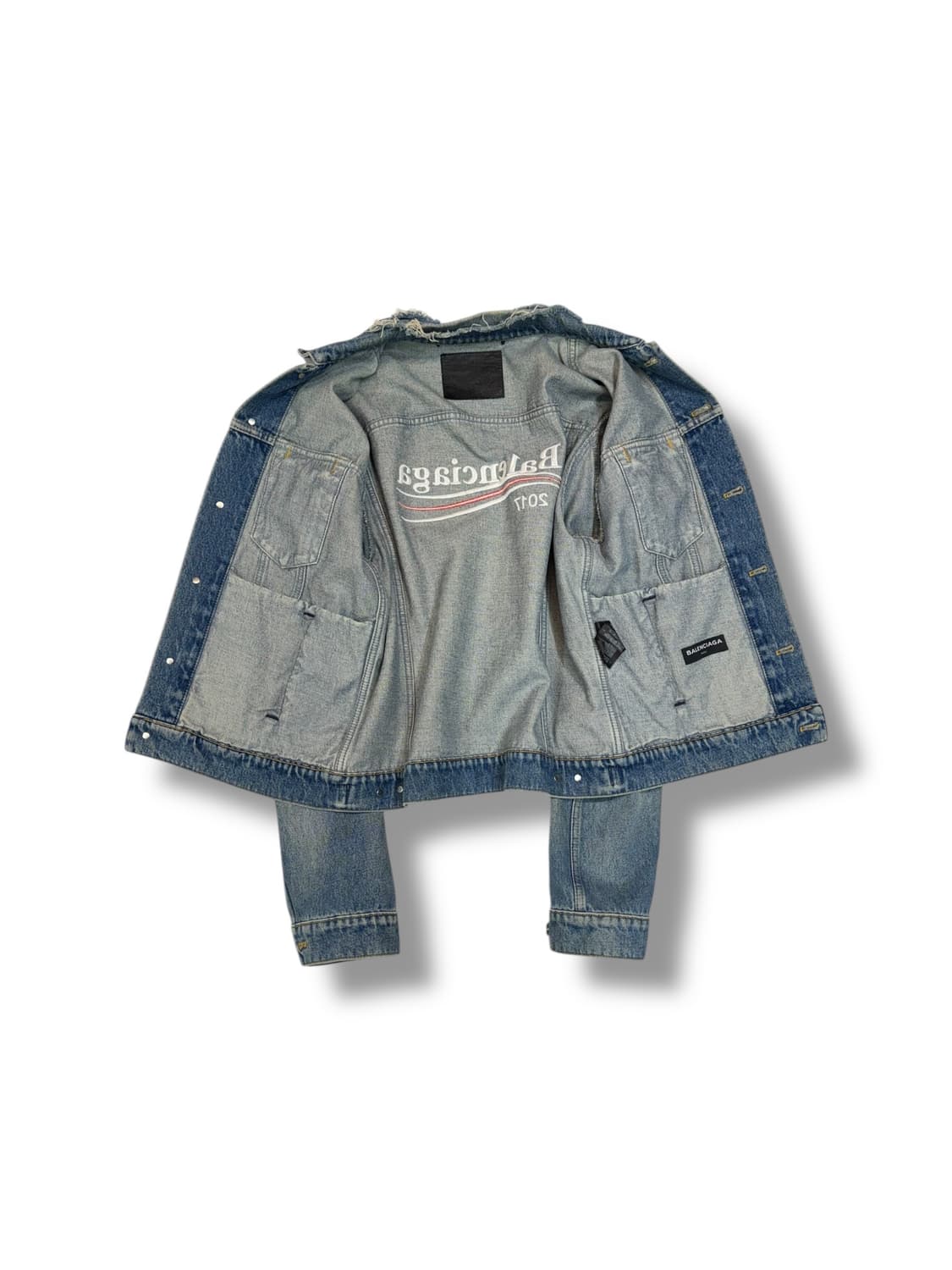 발렌시아가 2017 웨이브로고 데님 트러커 자켓 (M)  상품이미지6