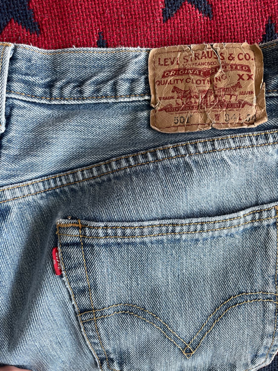 리바이스 501 청바지 W34 L34 상품이미지3