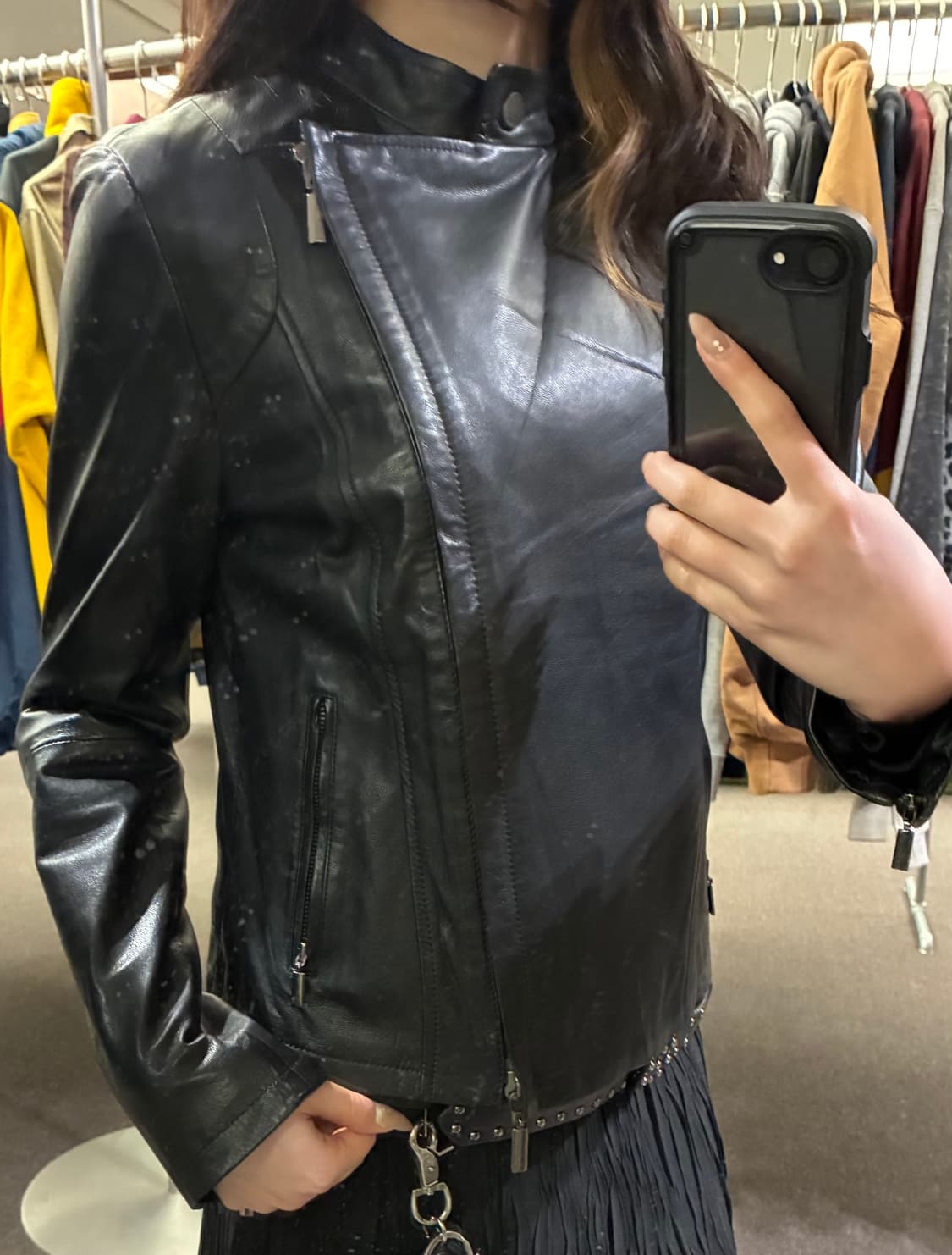 28)Max Mara 막스마라 여성 2way 지퍼 가죽 자켓 상품이미지2