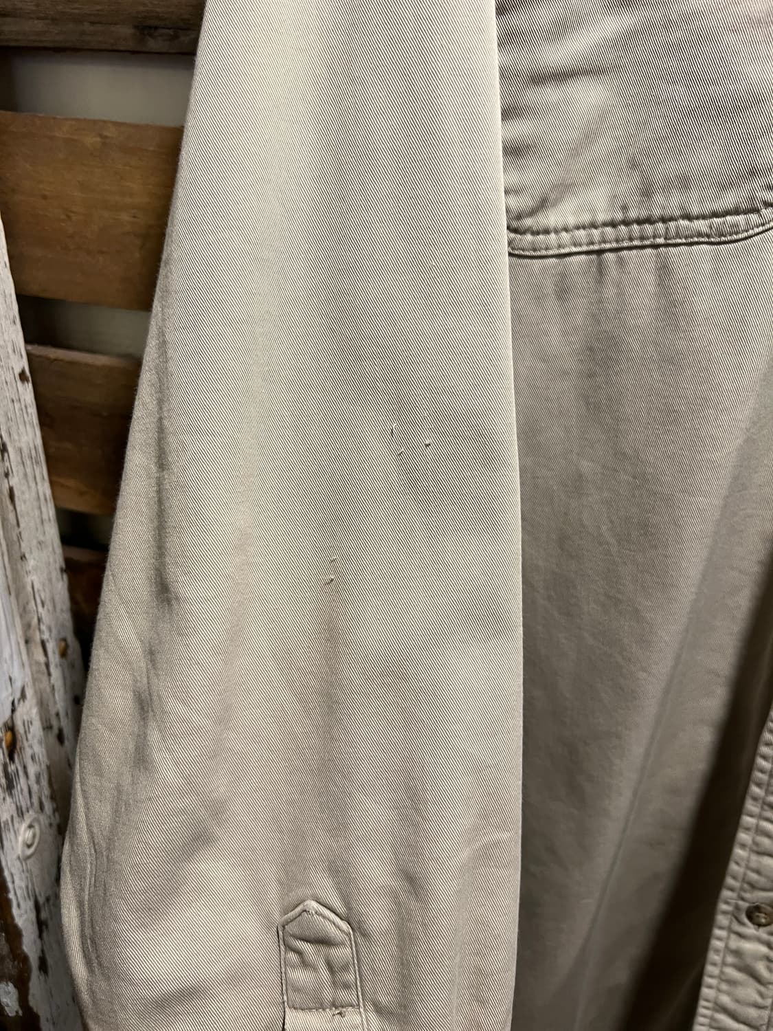 [2XL]90's 칼하트 USA 2포켓 체크 라이닝 아이보리 워크 셔츠 상품이미지5