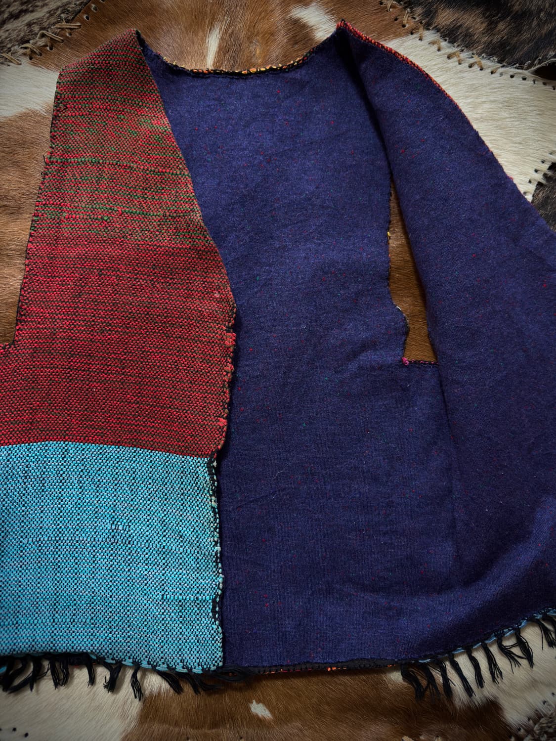 Handwoven wool reversible nep vest 상품이미지2