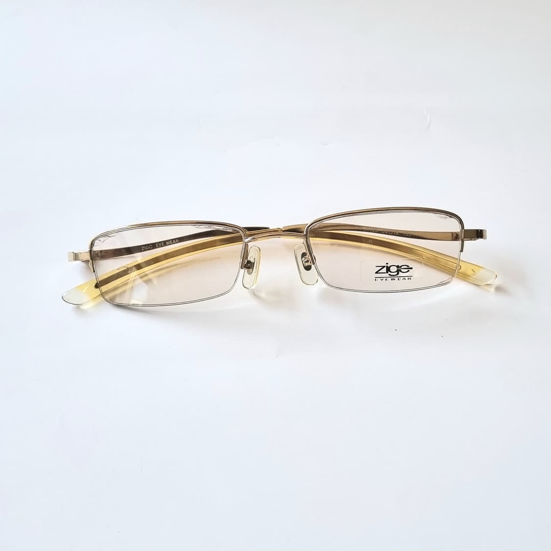 데드스탁 지적인 분위기 골드 메탈 반무테 안경테 698 상품이미지7