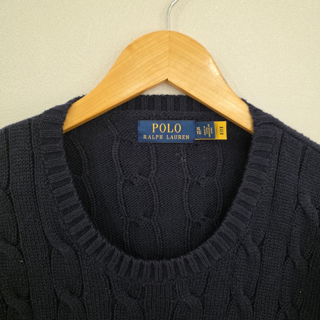 폴로 랄프 로렌 케이블 니트 XL 네이비 상품이미지5