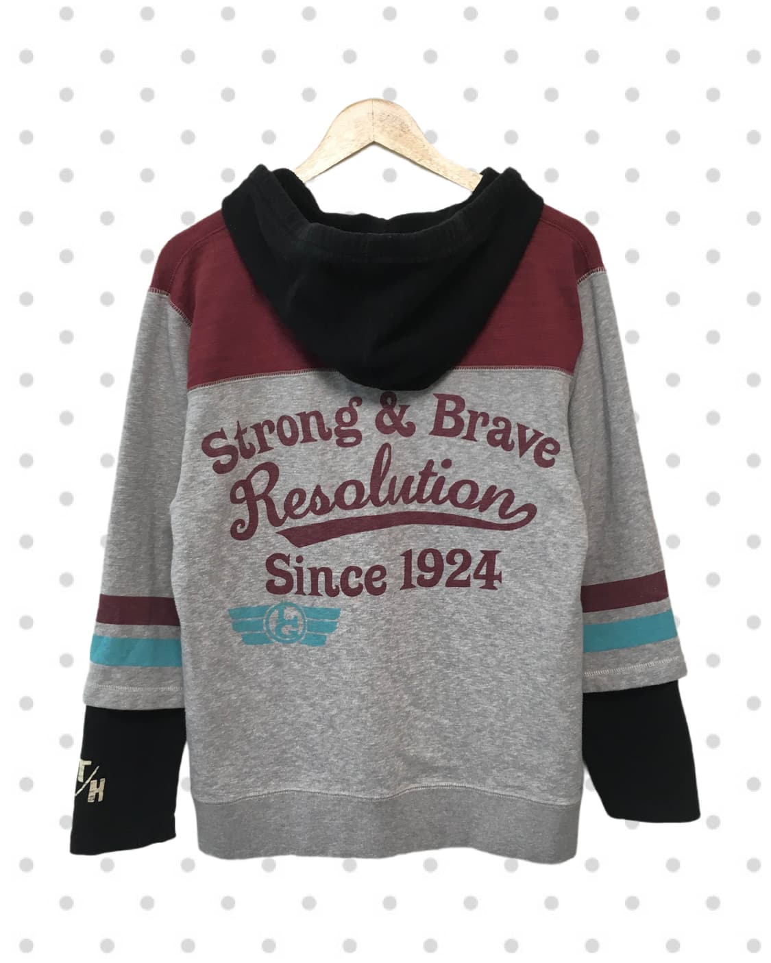 vintage layered hoodie top gray 상품이미지6