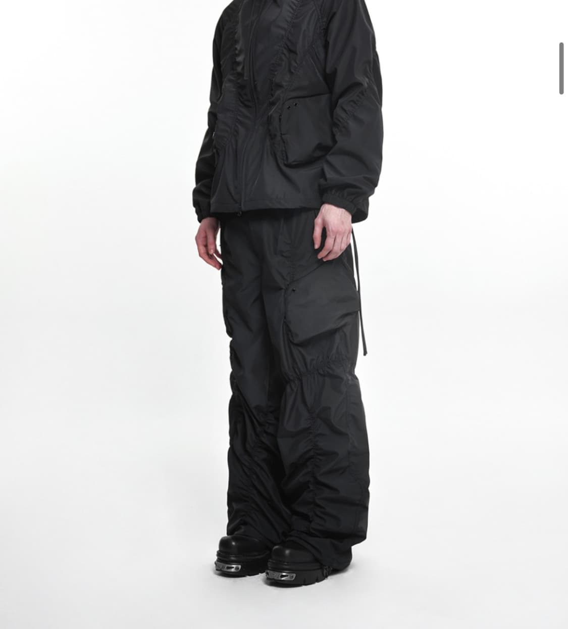 NACHE SMOCKING CONVEX PANTS BLACK 상품이미지3