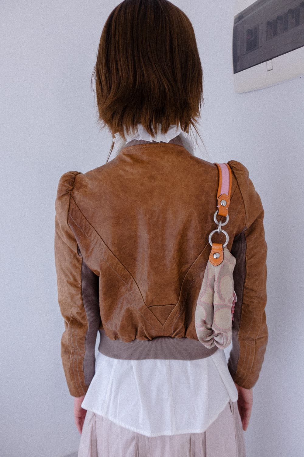 romantic puff shoulder leather jacket 상품이미지4