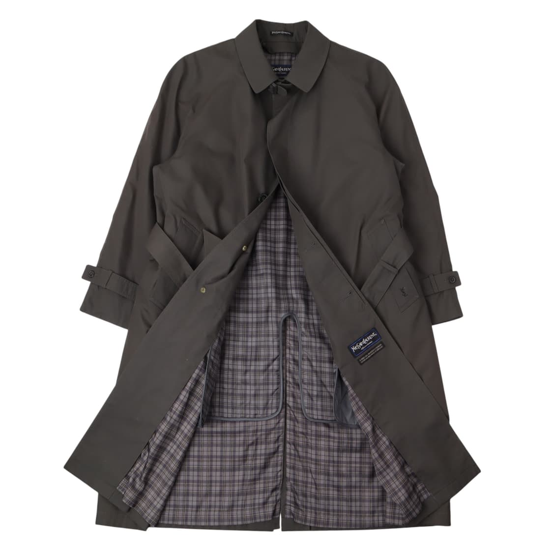 입생로랑 다크그레이 벨티드 트렌치 코트 상품이미지4