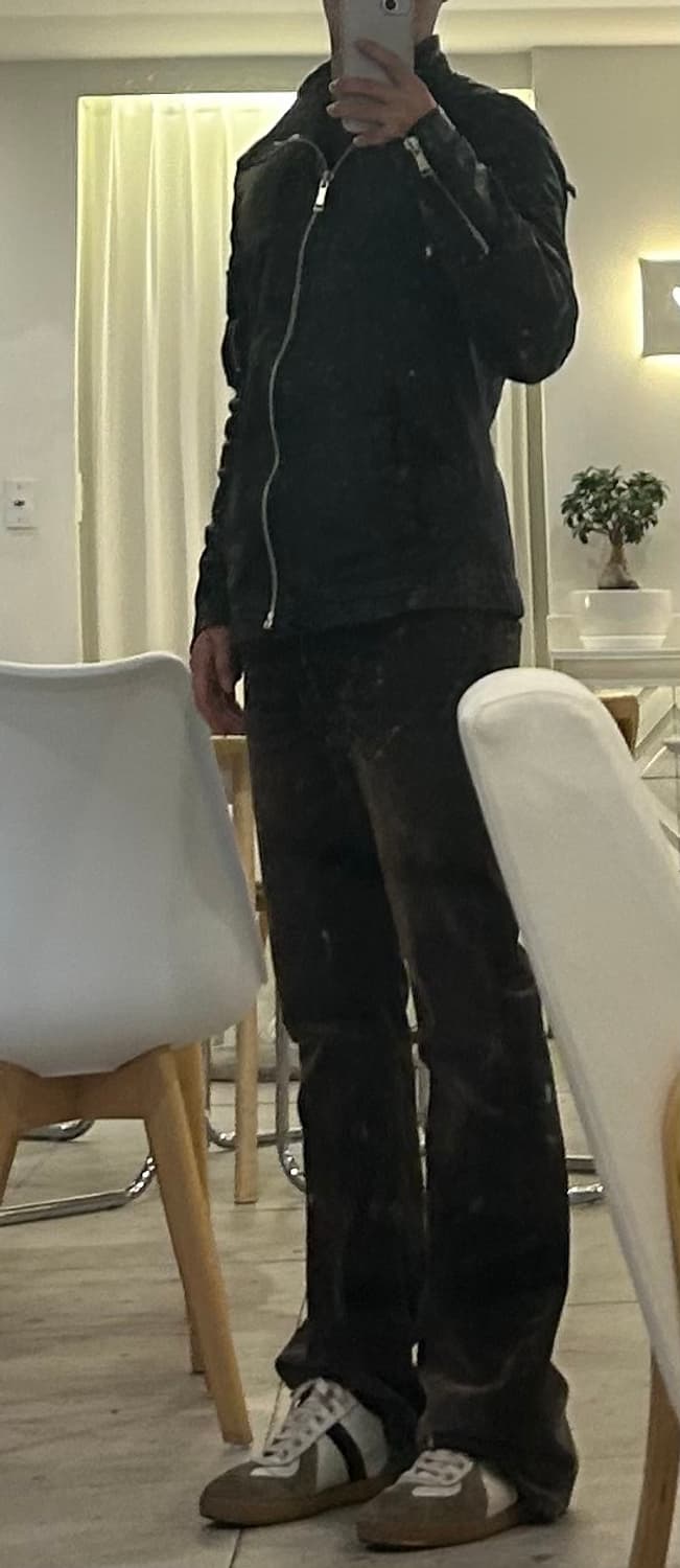 릭오웬스맛 양가죽 하이넥 사선 블랙 자켓 상품이미지8